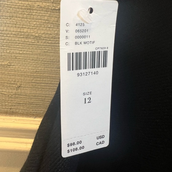 NWT new 12 Anthropologie Maeve paneled skirty shorts black white bow winter - Picture 6 of 17